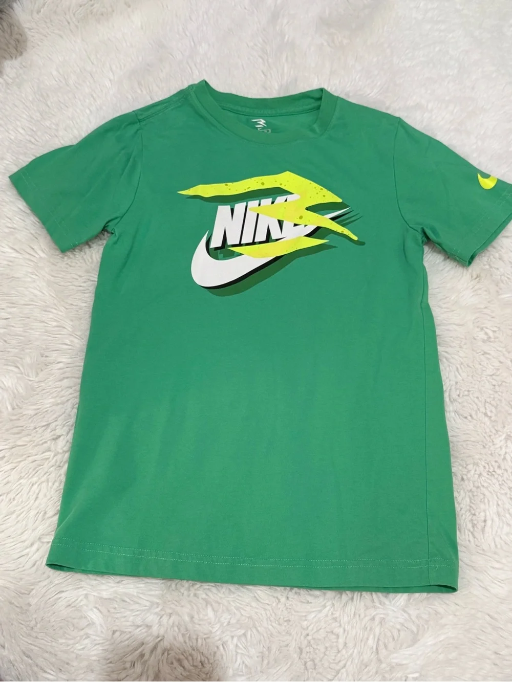 Nike Green Tee with White & Neon Yellow Logo